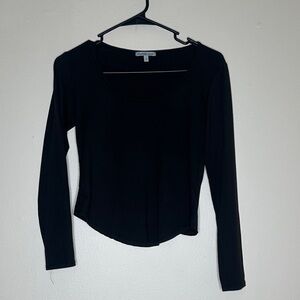 Charlotte Russe Elegant Black Long Sleeve Top
